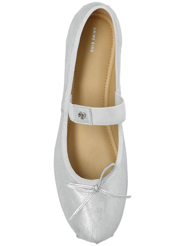 Anine Bing Leather Ballet Flats, Women's, Silver - ANINE BING - BALAAN 6