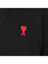 heart logo embroidered merino wool cardigan HKC001 001 - AMI - BALAAN 6