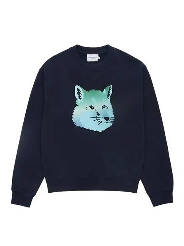 Vibrant Fox Head Relaxed Fit Sweatshirt Navy - MAISON KITSUNE - BALAAN 2