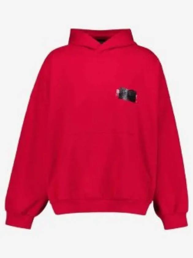 Logo Tape Hoodie Red - BALENCIAGA - BALAAN 2