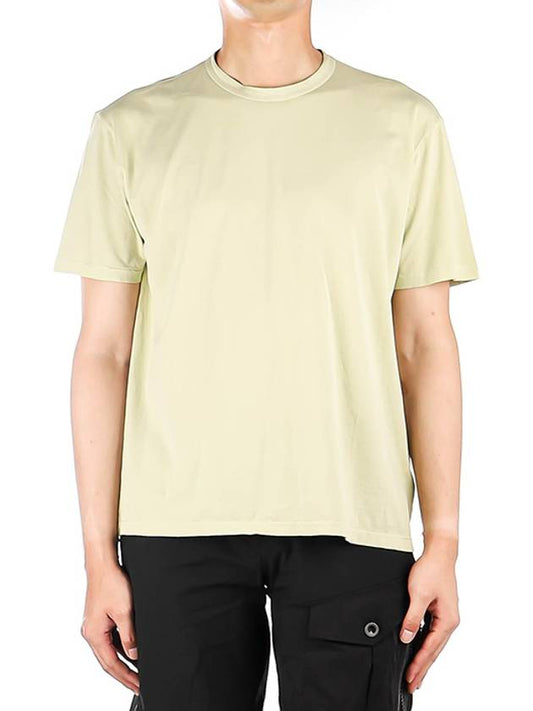 Men's Cotton Short Sleeve T-Shirt Lime - TEN C - BALAAN.