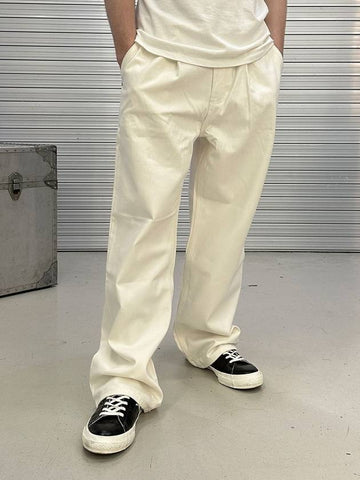 Pintuck Denim Wide Pants White - PEACEOFMIND - BALAAN 1