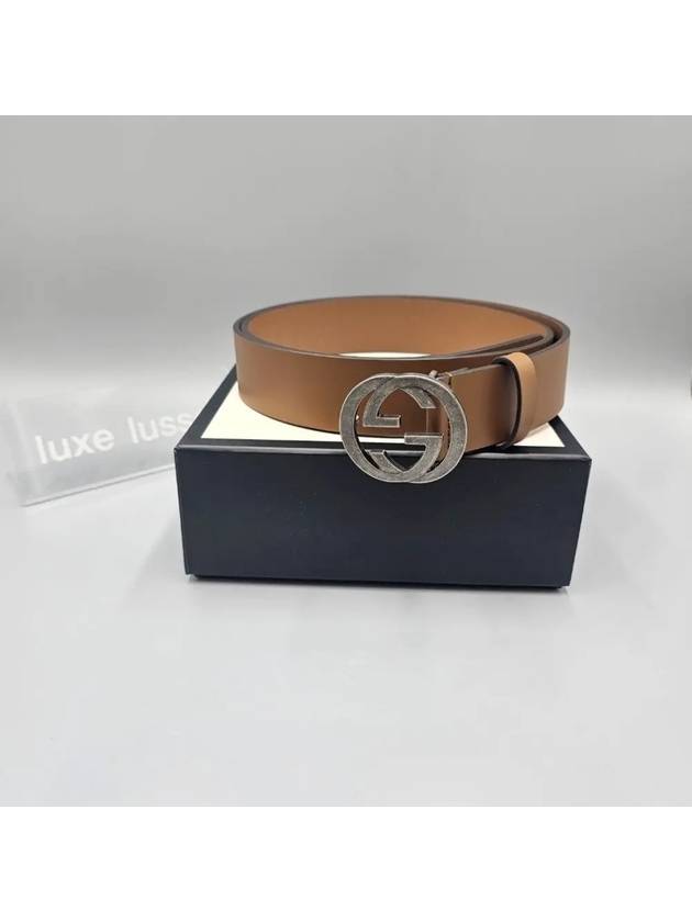 Interlocking Leather Belt Brown - GUCCI - BALAAN 2