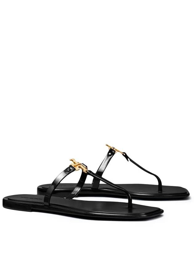 Roxanne Jelly Logo Flip Flops Black - TORY BURCH - BALAAN 3