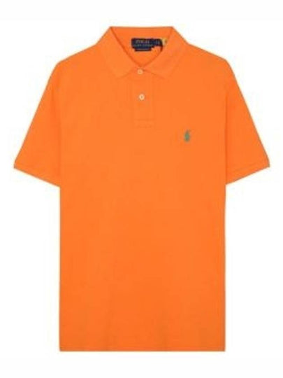 Embroidered Green Pony Slim Fit Polo Shirt Orange - POLO RALPH LAUREN - BALAAN 2