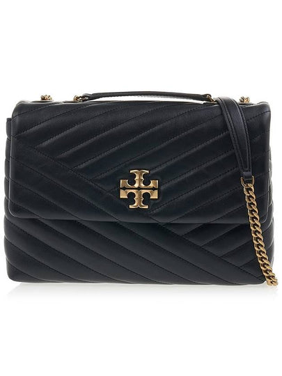 Kira Chevron Convertible Shoulder Bag Black - TORY BURCH - BALAAN 2