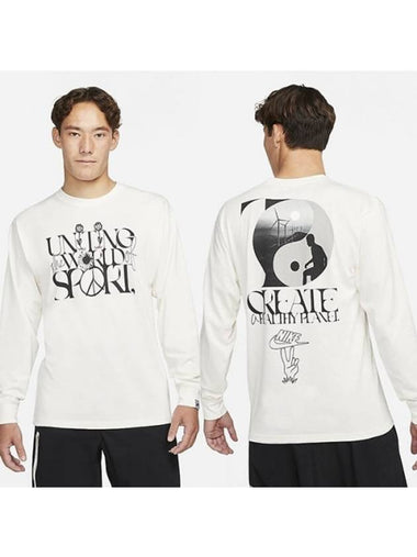 01DM2191902Illustrated graphic message long sleeve tshirtsummit black - NIKE - BALAAN 1