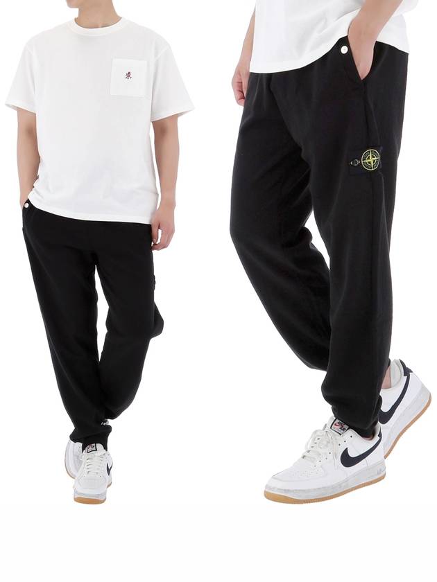 Compass Badge Cotton Track Pants Black - STONE ISLAND - BALAAN 2