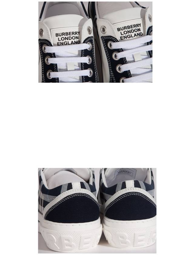 KAI Check Cotton Leather Low Top Sneakers - BURBERRY - BALAAN 5