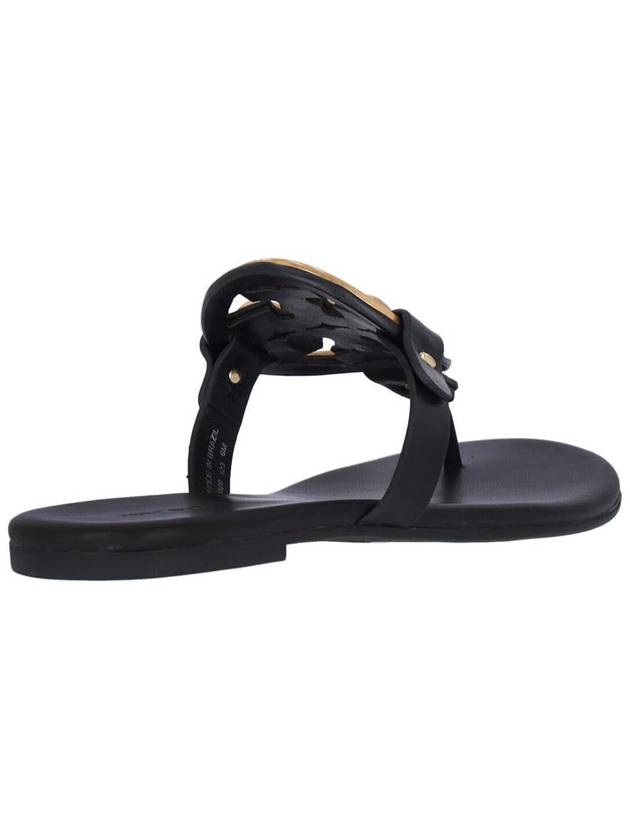 Women's Metal Miller Soft Flip Flops Black - TORY BURCH - BALAAN 5