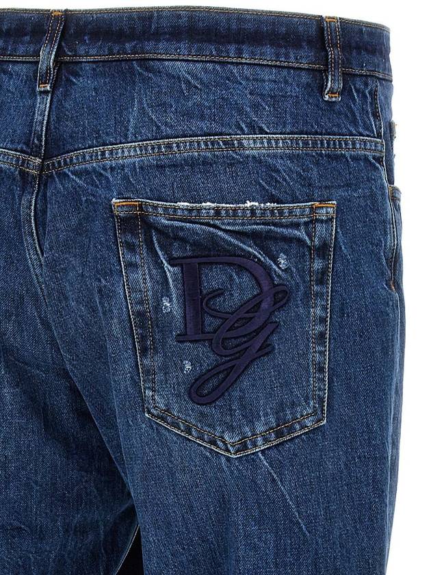 Dolce & Gabbana Logo Embroidery Jeans - DOLCE&GABBANA - BALAAN 4