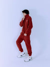 F logo embroidered jogger pants Burgundy - FANGOH - BALAAN 5