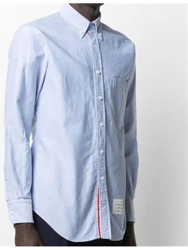 Oxford Grosgrain Placket Cotton Long Sleeve Shirt Light Blue - THOM BROWNE - BALAAN 3