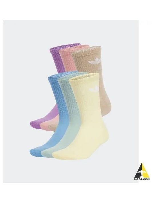 adidas Trefoil Cushion Crew Socks 6P Multicolor JF6366 - ADIDAS - BALAAN 1