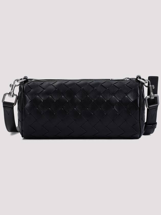 Intrecciato Barrel Leather Cross Bag Black - BOTTEGA VENETA - BALAAN 3