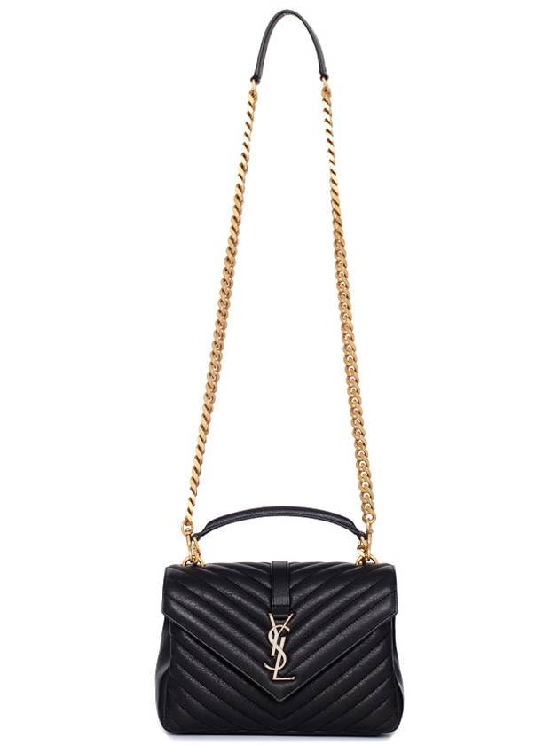 College Medium in Quilted Leather Shoulder Bag Black - SAINT LAURENT - BALAAN 7