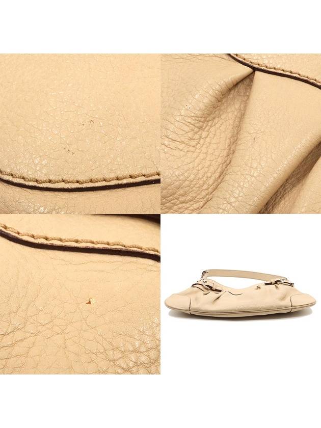 Women s Ferragamo 21 5839 Beige Calfskin Silver Clad Gancini Hobo Shoulder Bag gt Gangbuk used luxury goods - SALVATORE FERRAGAMO - BALAAN 7