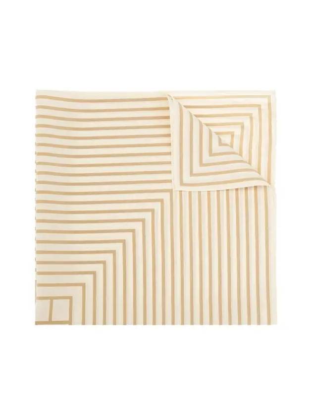 Signature Monogram Striped Silk Scarf Peanut Butter Light Sand - TOTEME - BALAAN 1