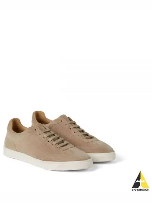 Almond Toe Leather Low Top Sneakers Sand Beige - BRUNELLO CUCINELLI - BALAAN 2