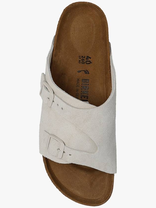 Zurich Suede Leather Slippers Antique White - BIRKENSTOCK - BALAAN 7