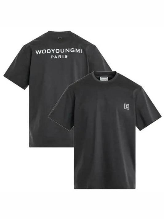 Logo Cotton Short Sleeve T-Shirt Dark Grey - WOOYOUNGMI - BALAAN 2