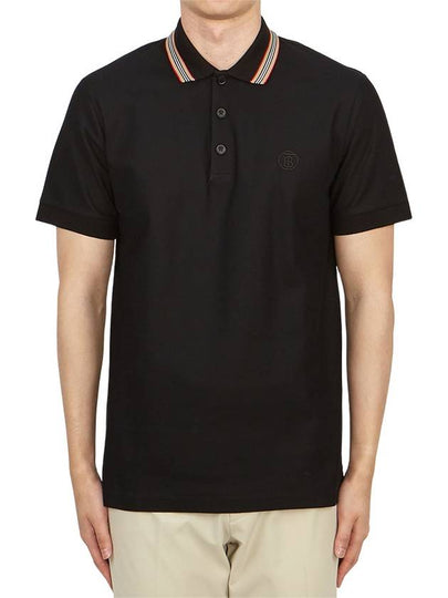 Striped Cotton Polo Shirt Black - BURBERRY - BALAAN 2