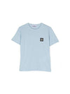 Kids 30/1 Cotton Jersey Short Sleeve T-Shirt Blue - STONE ISLAND - BALAAN 1