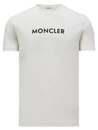 Logo Patch Round Short Sleeve T Shirt White Men s 270700 - MONCLER - BALAAN 1