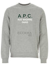 Logo Print Cotton Sweatshirt Heather Grey - A.P.C. - BALAAN 7