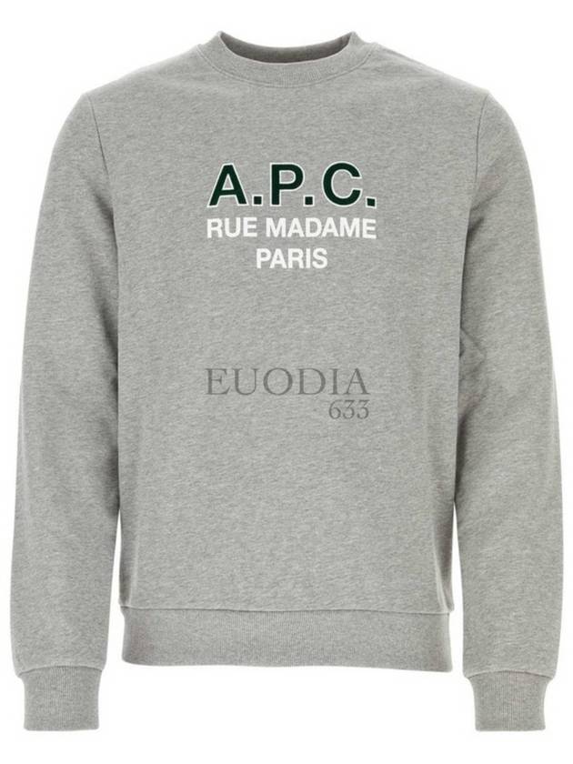 Logo Print Cotton Sweatshirt Heather Grey - A.P.C. - BALAAN 7