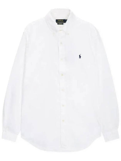 Embroidered Pony Logo Long Sleeve Shirt White - POLO RALPH LAUREN - BALAAN 2