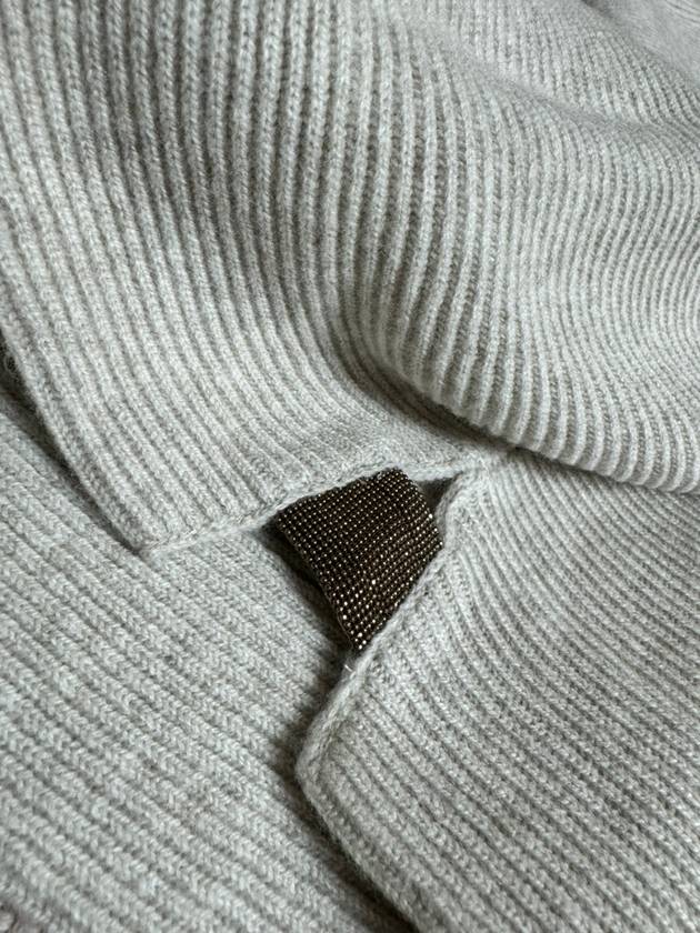 Cashmere blend neck polar knit oatmeal color Brunello Cucinelli M16134503 - BRUNELLO CUCINELLI - BALAAN 4