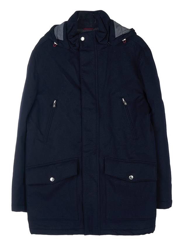 Men's Pocket Hooded Jacket Navy - BRUNELLO CUCINELLI - BALAAN.