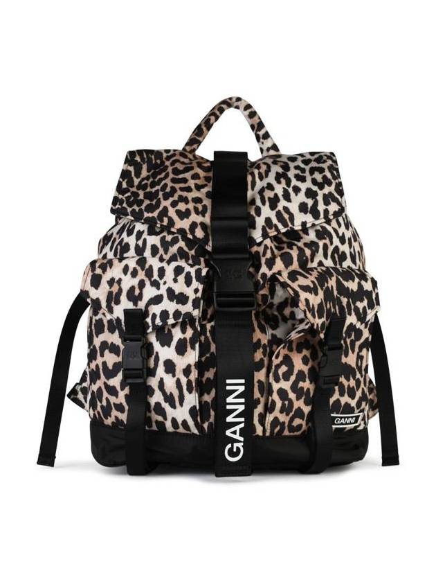 Leopard Tech Backpack Brown - GANNI - BALAAN 2