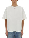 Embroidered D Patch Short Sleeve T-Shirt White - DIESEL - BALAAN 2