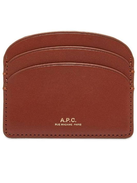 Half Moon Logo Card Wallet Brown - A.P.C. - BALAAN.