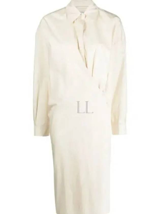 Straight Collar Twisted Long Dress Ivory - LEMAIRE - BALAAN 2