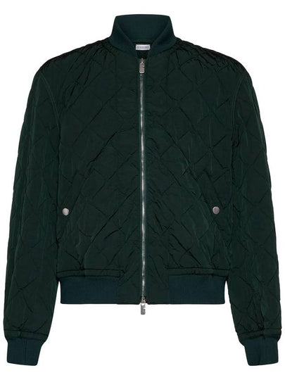 Quilted Zip-Up Bomber Jacket Green - BURBERRY - BALAAN 2