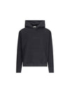 Embroidered Logo Ribbed Cuffs Cotton Hoodie Black - SAINT LAURENT - BALAAN 2