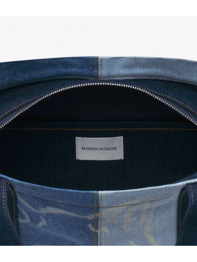 Fox Head Medium Denim Tote Bag Shoulder Bag - MAISON KITSUNE - BALAAN 4