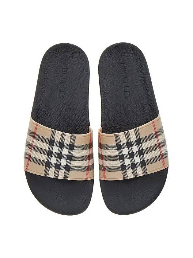 Check Furley Slippers Beige - BURBERRY - BALAAN 2