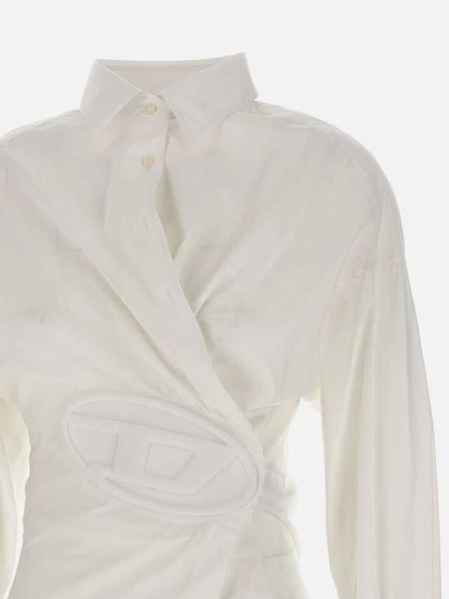 C Siz N1 Embossed Logo Wrap Long Sleeve Shirt White - DIESEL - BALAAN 5