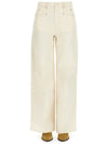 Lemony High Waist Wide Pants Ivory - ISABEL MARANT - BALAAN 3