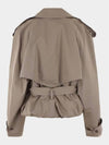 Fold Cotton Twill Short Trench Coat Beige - BALENCIAGA - BALAAN 6