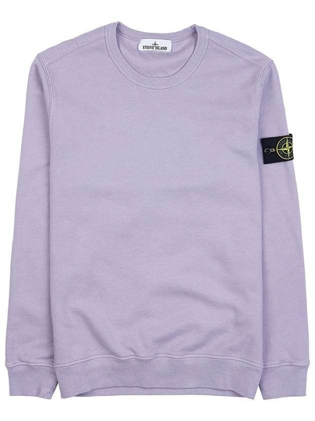 Brushed Cotton Fleece Garment Dyed Crewneck Sweatshirt Lavender - STONE ISLAND - BALAAN 11