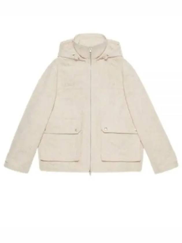 Jumbo GG Canvas Puffer Hooded Jacket White - GUCCI - BALAAN 2