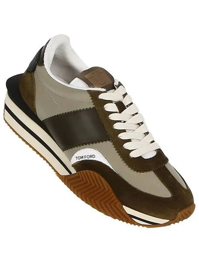 Logo James Panel Low Top Sneakers Khaki - TOM FORD - BALAAN 2