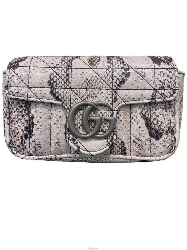 Women's GG Marmont Python Super Mini Bag Beige - GUCCI - BALAAN.