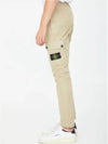 Wappen Patch Slim Fit Straight Pants Beige - STONE ISLAND - BALAAN 5