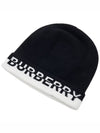 Cashmere Logo Beanie Black - BURBERRY - BALAAN 4